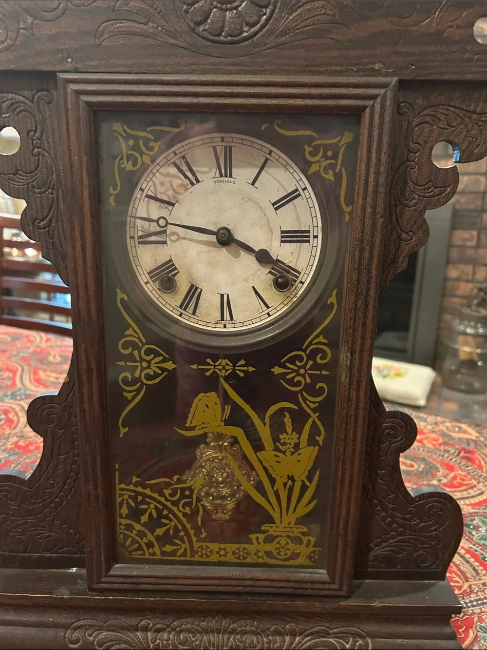 Antique 19th Century Gingerbread Mantel Clock-William L. Gilbert Clock Company